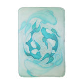 コイ絵画カープズアクアブルーカラー バスマット (正面縦)