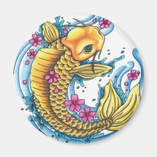 コイ花大磁石付さくらんぼ マグネット (正面)