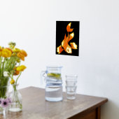 コイ金ゴールド魚 箔ポスター (レイダウン (キッチン))