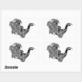 コイ長方形ステッカー 長方形シール (シート)