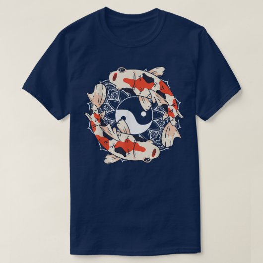 コイ陰陽アジアカープ錦鯉日本のコイCa Tシャツ (デザイン正面)