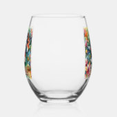 コイ魚お洒落水色パーソナライズされた ステムなしワイングラス (右)