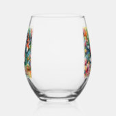 コイ魚お洒落水色パーソナライズされた ステムなしワイングラス (左)