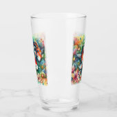 コイ魚お洒落水色パーソナライズされた タンブラーグラス (左)