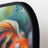 コイ魚お洒落水色パーソナライズされた ピックルボールラケット (左詳細)