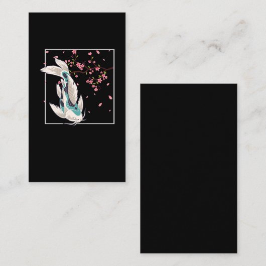 コイ魚さくらんぼ日本のの花を咲かせる鯉の養殖 名刺 (正面/裏面)
