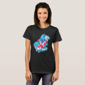 コイ魚と花日本の鯉 Tシャツ (正面フル)