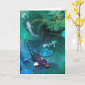 コイ魚の喜びコイ カード (黄色い花)