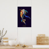 コイ魚の宇宙ウォールデコー芸術的写真 ポスター (キッチン)