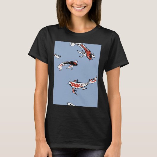 コイ魚の柄の電話箱 Tシャツ (正面)