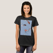 コイ魚の柄の電話箱 Tシャツ (正面フル)