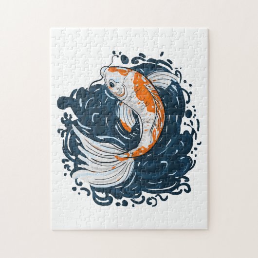 コイ魚の水曲げマスター ジグソーパズル (縦)