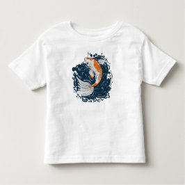コイ魚の水曲げマスター トドラーTシャツ