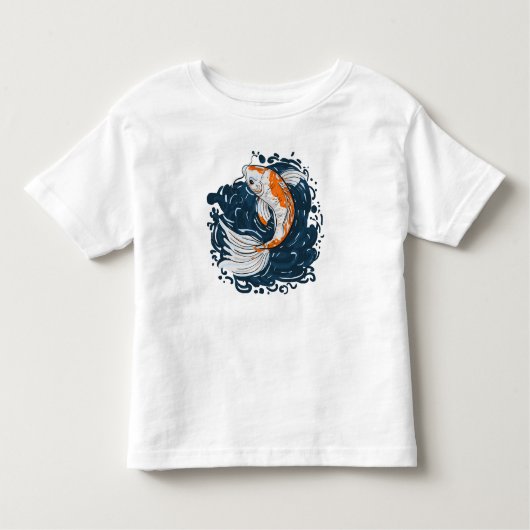 コイ魚の水曲げマスター トドラーTシャツ (正面)
