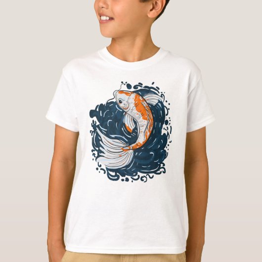 コイ魚の水曲げマスター Tシャツ (正面)