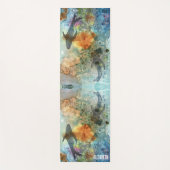 コイ魚の池の水色と名前の両面 ヨガマット (正面)