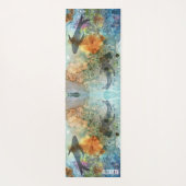 コイ魚の池の水色と名前の両面 ヨガマット (裏面)