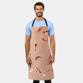 コイ魚の池、シームレスなパターン。 エプロン (着用した状態)