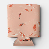 コイ魚の池、シームレスなパターン。 缶クーラー (裏面)