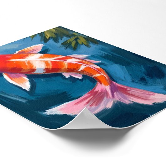 コイ魚の美しい水色 ポスター (角)