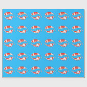 コイ魚の青い包み紙 ラッピングペーパー (フラット)