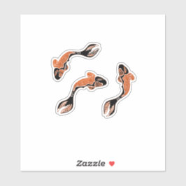 コイ魚の黒とオレンジ シール