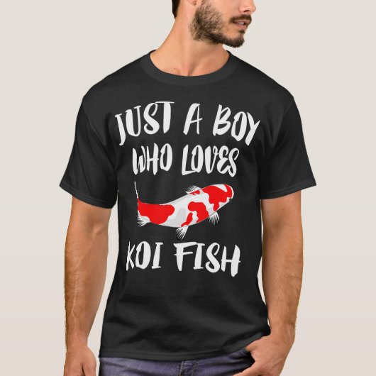 コイ魚を愛する少年 Tシャツ (正面)