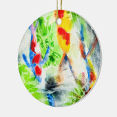コイ魚カラフル水彩画 セラミックオーナメント (左)