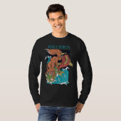 コイ魚キツネ日本のスタイルデザイン Tシャツ (正面フル)