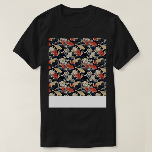 コイ魚シームレスパタ日本のーンpアジア中国の tシャツ (デザイン正面)
