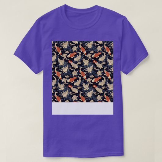 コイ魚シームレスパタ日本のーンpアジア中国の tシャツ (デザイン正面)