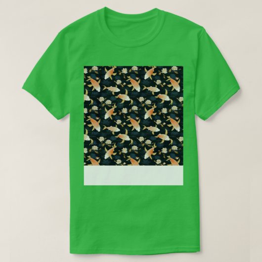 コイ魚シームレスパタ日本のーンpアジア中国の tシャツ (デザイン正面)