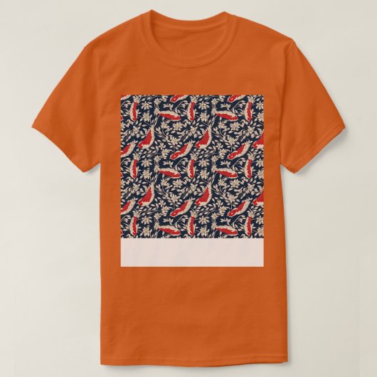 コイ魚シームレスパタ日本のーンpアジア中国の tシャツ (デザイン正面)