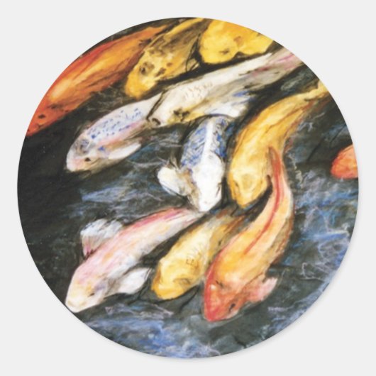 コイ魚シール ラウンドシール (正面)