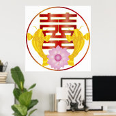 コイ魚ペア結婚のシンボルポスター ポスター (ホームオフィス)