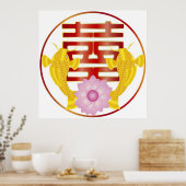 コイ魚ペア結婚のシンボルポスター ポスター (キッチン)