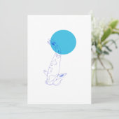 コイ魚ミニマルスタイルグリーティングカード シーズンカード (スタンド正面)