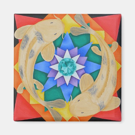 コイ魚及びハス磁石 マグネット (正面)