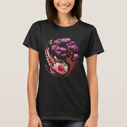 コイ魚桜日本の術 Tシャツ (正面)