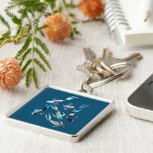 コイ魚水彩日本の術 キーホルダー (側面)