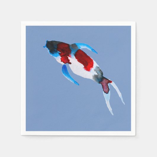 コイ魚水彩素晴らし術 スタンダードカクテルナプキン (正面)