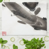 コイ魚水彩 キッチンタオル (折り畳み)