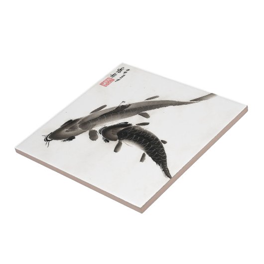 コイ魚水彩 タイル (側面)