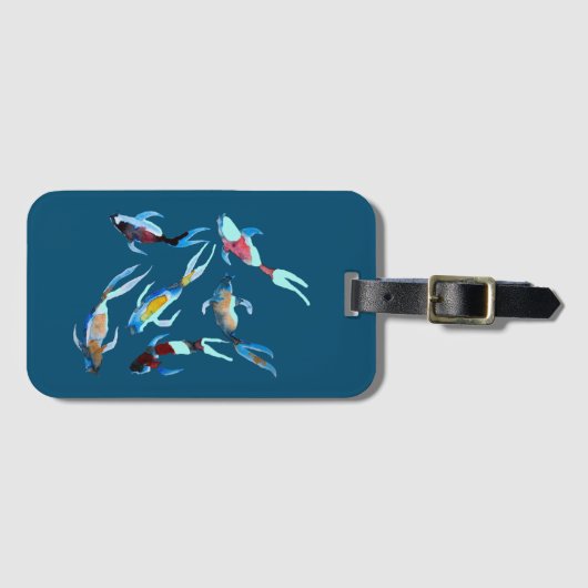 コイ魚水彩 ラゲッジタグ (正面横)