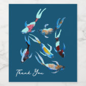 コイ魚水彩 ワインラベル (シングルラベル)