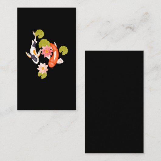 コイ魚水百合日本の鯉釣り 名刺 (正面/裏面)