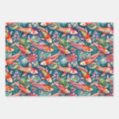 コイ魚池ギフト包装紙 ラッピングペーパーシート (正面)