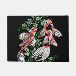 コイ魚池コイツタ日本の釣り池 ドアマット