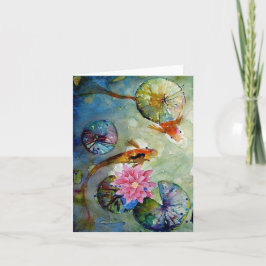 コイ魚空白のグリーティングカード サンキューカード