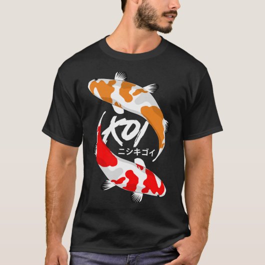コイ魚赤とオレンジ Tシャツ (正面)